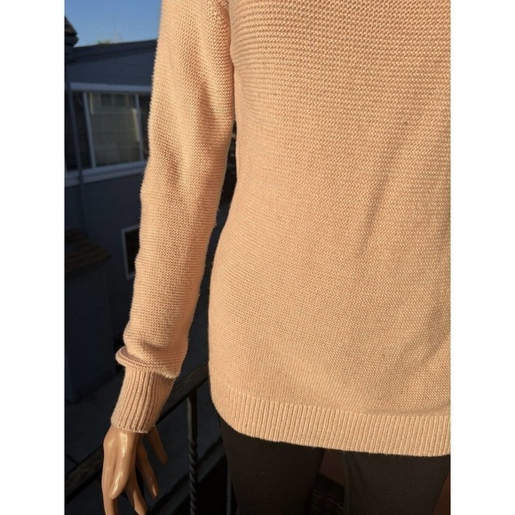 Banana Republic Wool Cashmere Blend Braided Neck Pink with Silver Thread Size S - Picture 5 of 7